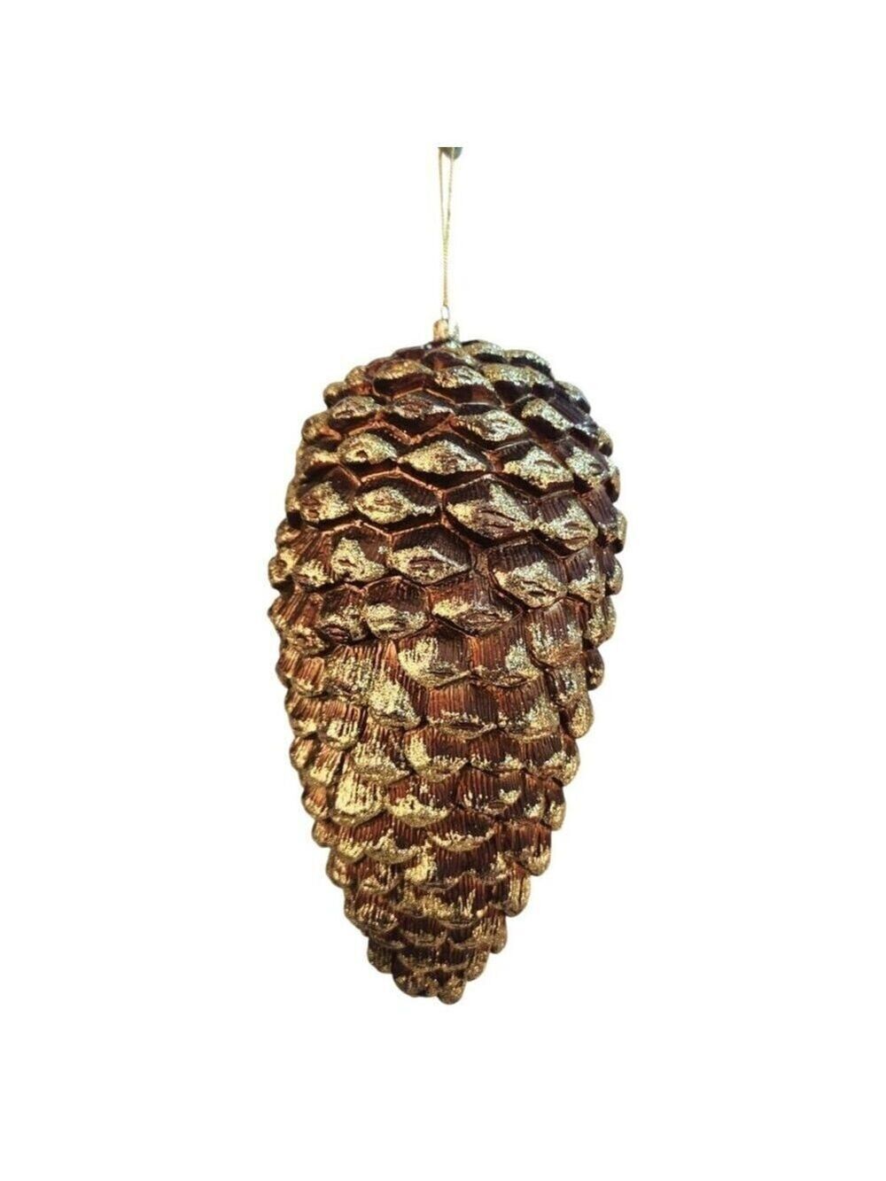 Brown Gold Glitter Pinecone Hanging Ornament